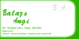 balazs angi business card
