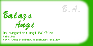 balazs angi business card